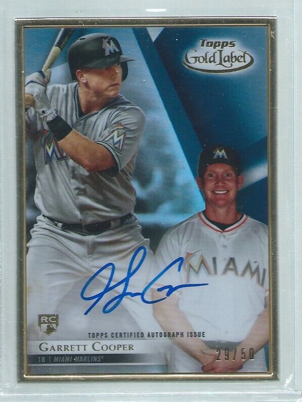 GARRETT COOPER 2018 TOPPS GOLD LABEL BLUE ON CARD AUTO ROOKIE RC #D 29/50