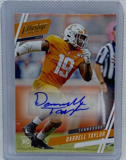 DARRELL TAYLOR 2020 PANINI CHRONICLES DRAFT PICKS PRESTIGE ROOKIE AUTO RC #5