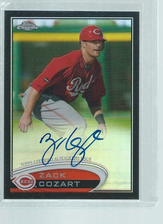 ZACK COZART 2012 TOPPS CHROME ON CARD AUTO BLACK REFRACTOR #D 52/100