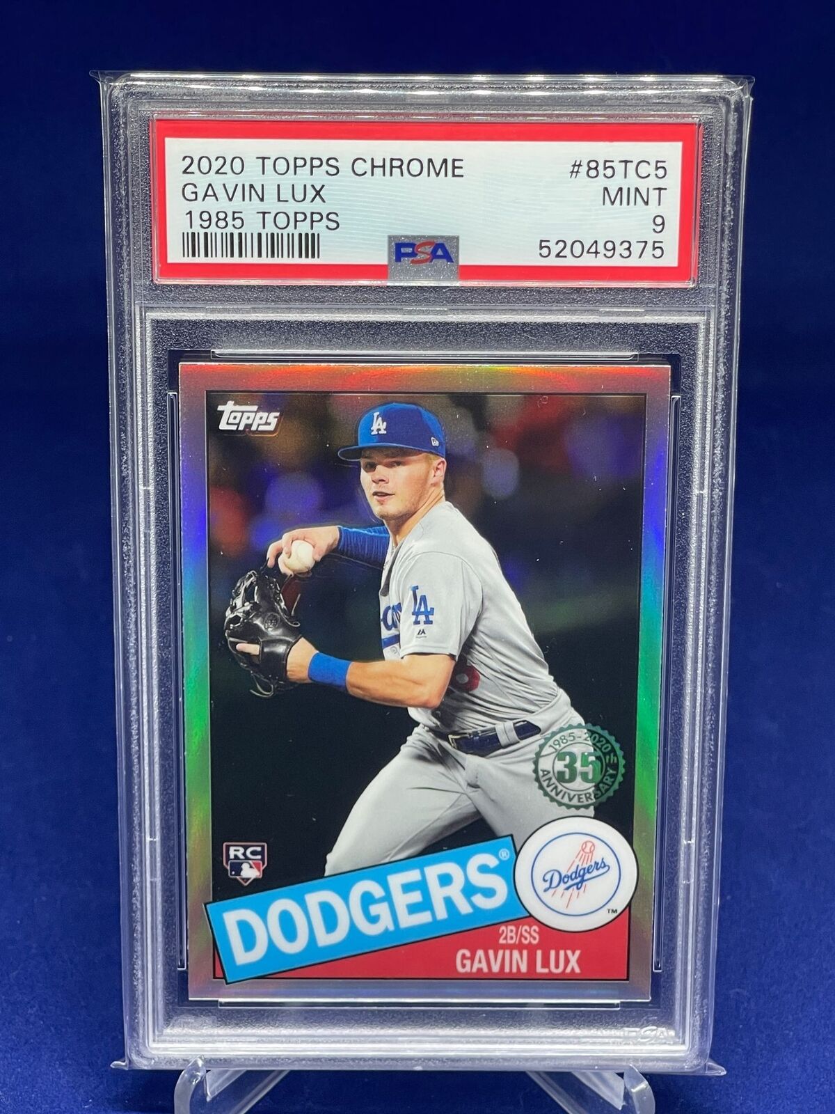 GAVIN LUX 2020 TOPPS CHROME 1985 REFRACTOR ROOKIE RC PSA 9 MINT