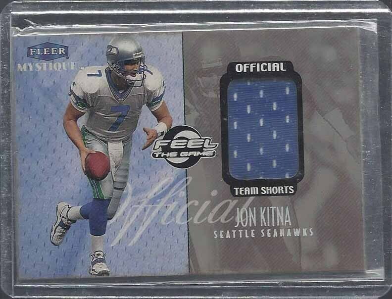 JON KITNA 1999 FLEER MYSTIQUE FEEL THE GAME USED JERSEY SHORTS RARE #D 284/640