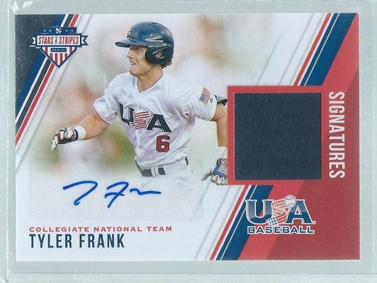 TYLER FRANK 2018 USA STARS & STRIPES JERSEY AUTO PROSPECT #D 42/299