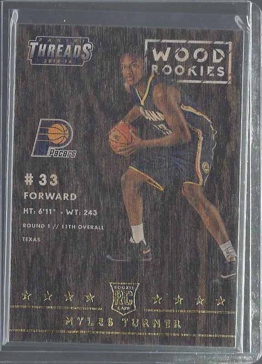 MYLES TURNER 2015-16 PANINI THREADS WOOD ROOKIES ROOKIE RC #247