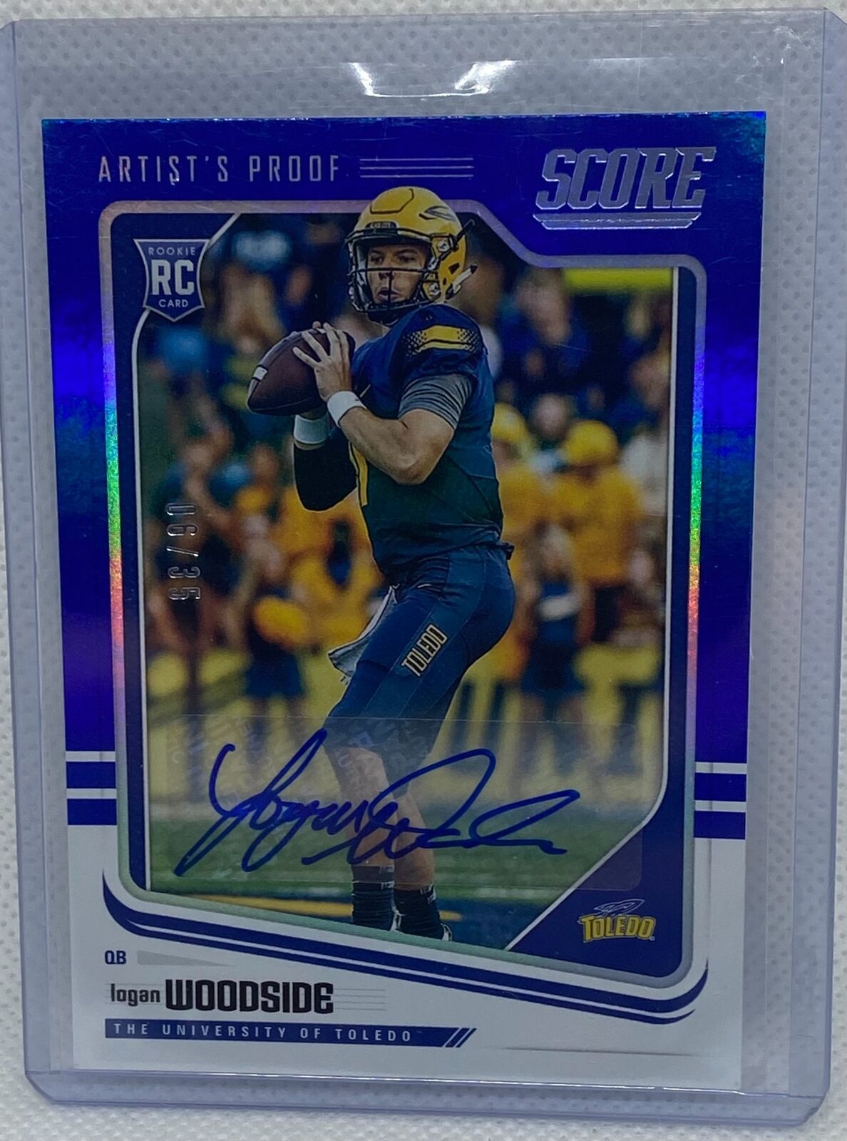LOGAN WOODSIDE 2018 PANINI SCORE ARTIST PROOF BLUE AUTO RC #D 6/35