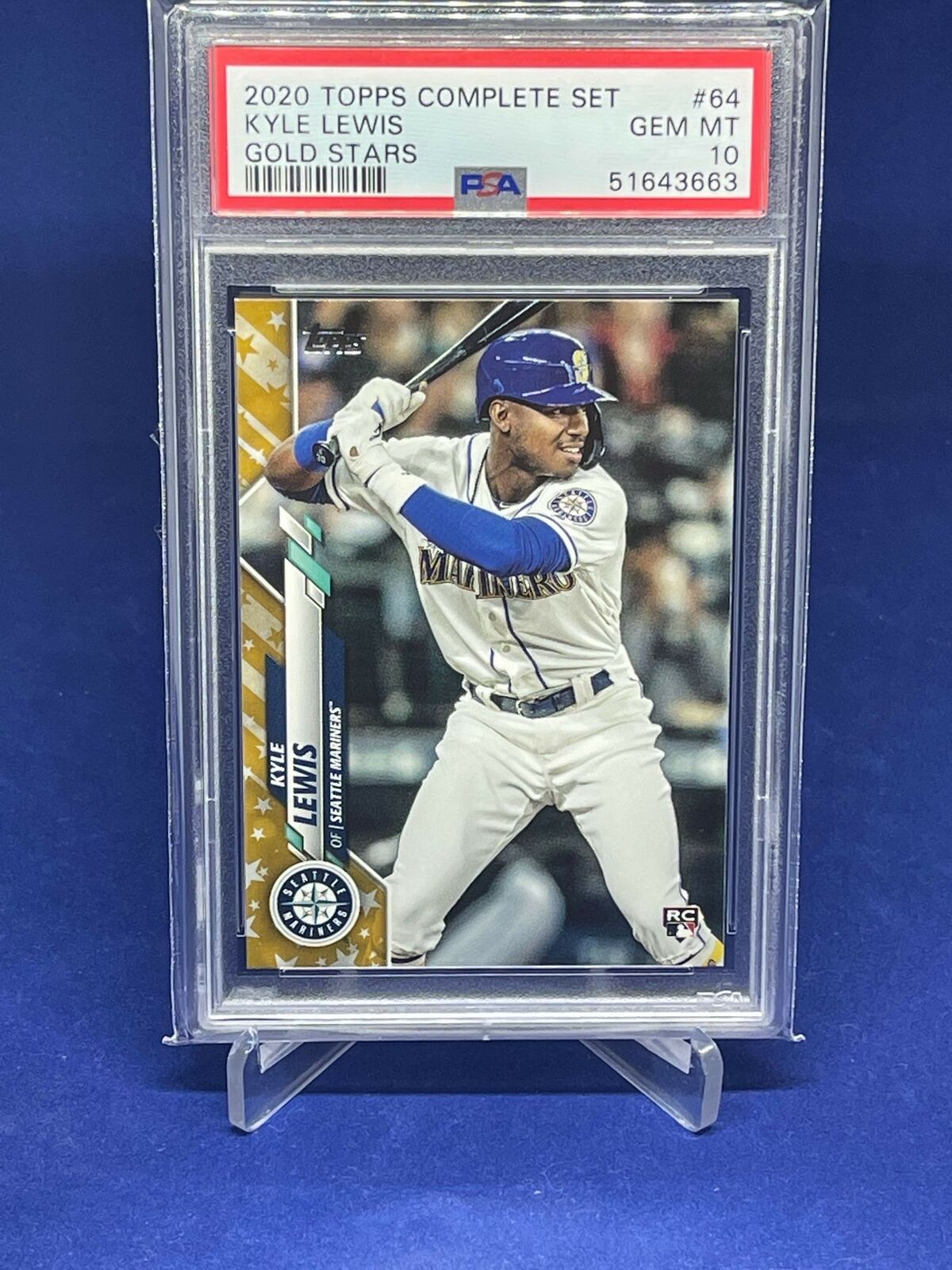 KYLE LEWIS 2020 TOPPS COMPLETE SET GOLD STARS ROOKIE RC #64 PSA 10 GEM MINT