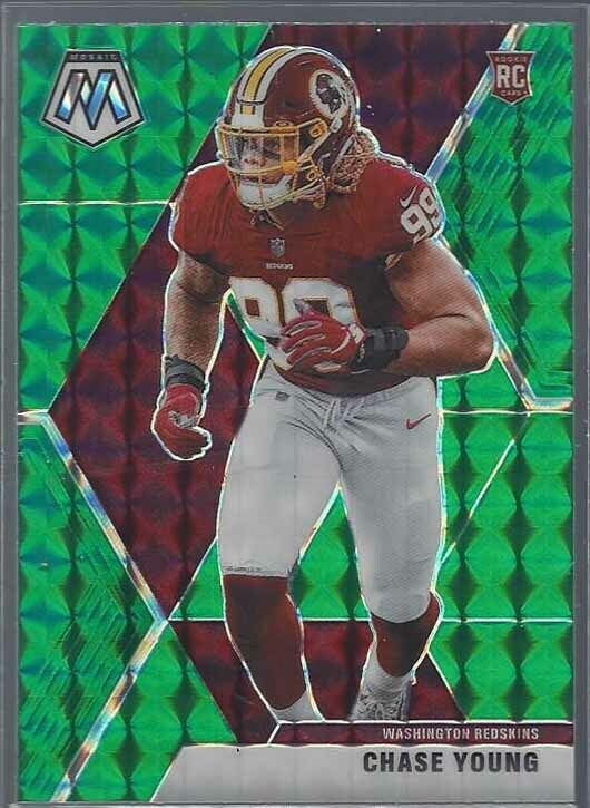 CHASE YOUNG 2020 PANINI MOSAIC GREEN PRIZM ROOKIE RC #202