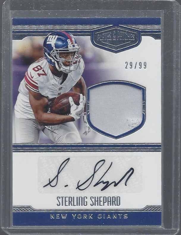 STERLING SHEPARD 2016 PLATES & PATCHES RPA GIANTS ROOKIE PATCH AUTO RC #D /99