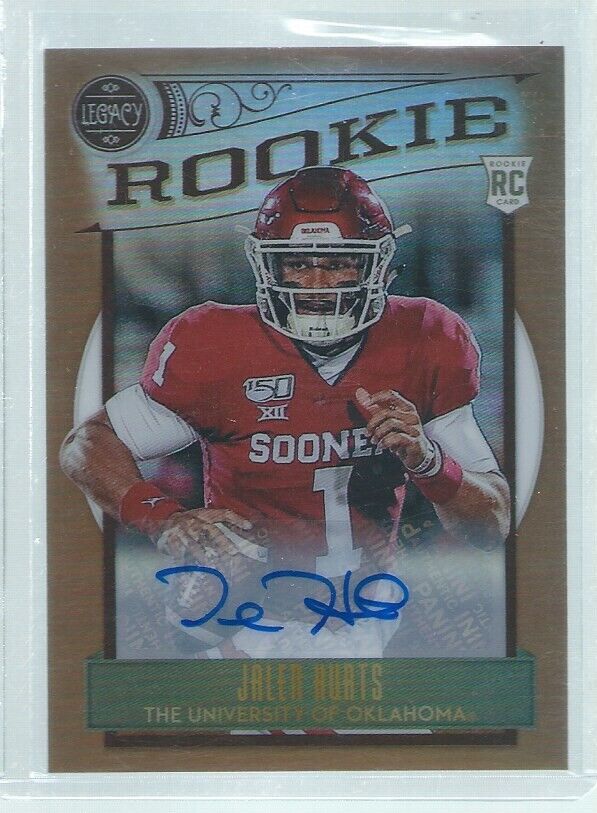 JALEN HURTS 2020 PANINI LEGACY BRONZE PRIZM ROOKIE AUTO RC #D 52/100