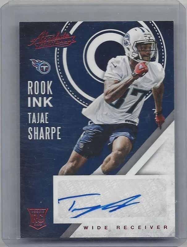 TAJAE SHARPE 2016 ABSOLUTE ROOK INK RED TITANS ROOKIE AUTO RC #26