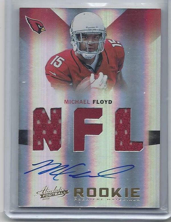MICHAEL FLOYD 2012 ABSOLUTE RPM TRIPLE JERSEY ON CARD ROOKIE AUTO RC #D /299