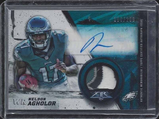 NELSON AGHOLOR 2015 TOPPS FIRE RPA 4 COLOR EAGLES ROOKIE PATCH AUTO RC #D /200