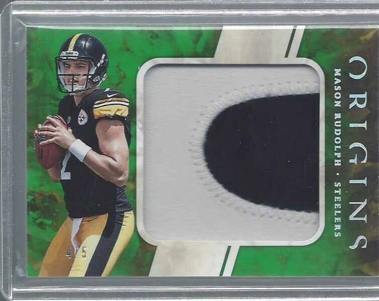MASON RUDOLPH 2018 PANINI ORIGINS GREEN ROOKIE JUMBO PATCH RC #D 4/5