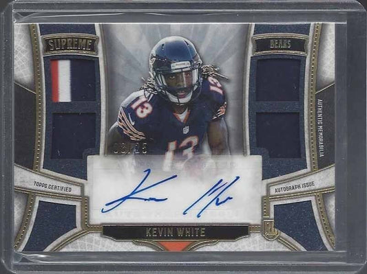 KEVIN WHITE 2015 TOPPS SUPREME GOLD 3 COLOR QUAD BEARS PATCH AUTO RC #D 8/25