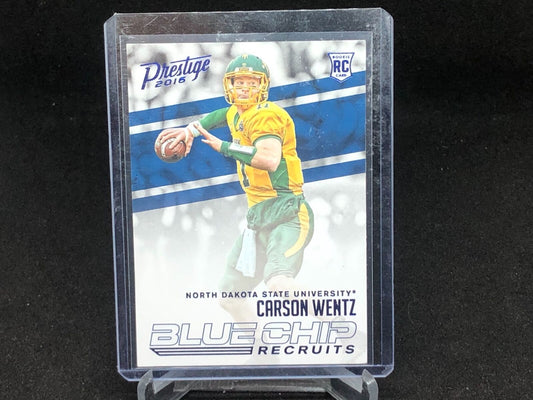 CARSON WENTZ 2016 PANINI PRESTIGE BLUE CHIPS RECRUITS RC # 4