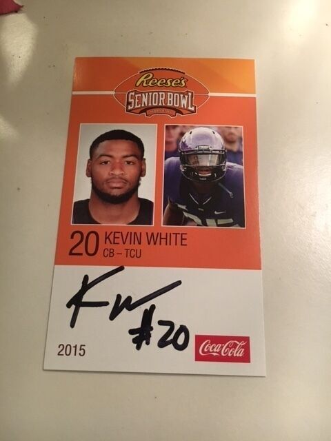 KEVIN WHITE 2015 REESE'S SENIOR BOWL 3X5 TCU AUTOGRAPHED CARD QTY
