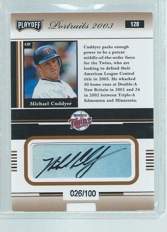MICHAEL CUDDYER 2003 PLAYOFF PORTRAITS AUTO #D 26/100
