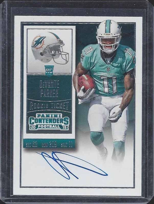 DEVANTE PARKER 2015 PANINI CONTENDERS ROOKIE TICKET DOLPHINS AUTO RC #210