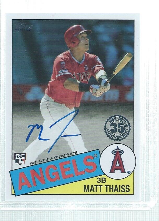 MATT THAISS 2020 TOPPS 35TH ANNIVERSARY 1985 STYLE ON CARD AUTO ROOKIE RC