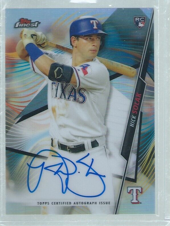 NICK SOLAK 2020 TOPPS FINEST ON CARD AUTO REFRACTOR ROOKIE RC