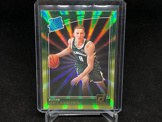 DONTE DIVINCENZO 2018-19 PANINI DONRUSS RATED ROOKIE GREEN YELLOW LASER RC # 164