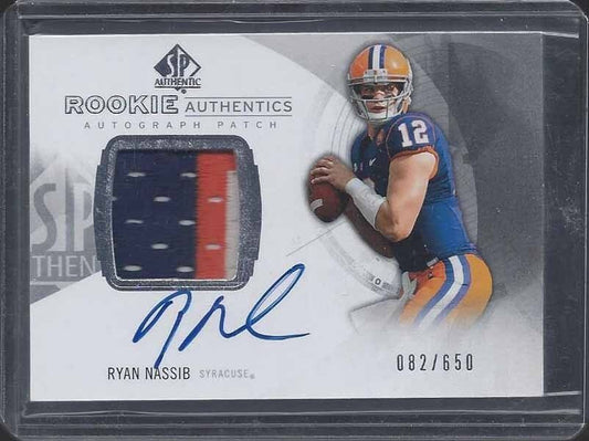 RYAN NASSIB 2013 SP AUTHENTIC RPA 3 COLOR ROOKIE PATCH AUTO RC #D 82/650