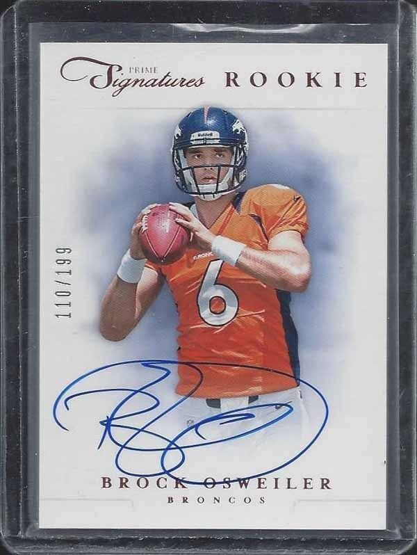 BROCK OSWEILER 2012 PANINI PRIME SIGNATURES ON CARD ROOKIE AUTO RC #D /199