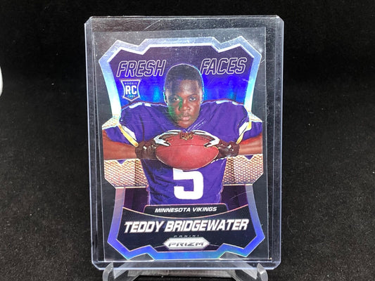 TEDDY BRIDGEWATER 2014 PANINI PRIZM DIE CUT FRESH FACES SILVER PRIZM RC