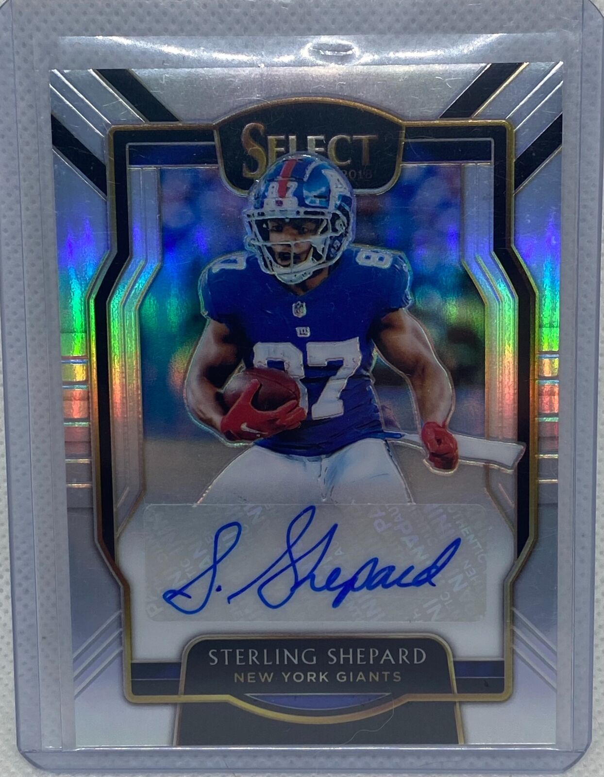 STERLING SHEPARD 2019 PANINI SELECT SILVER PRIZM AUTO #D 115/199