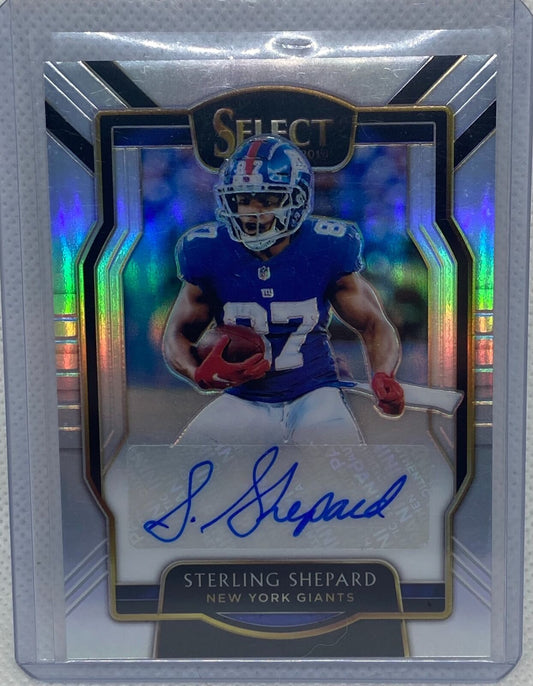 STERLING SHEPARD 2019 PANINI SELECT SILVER PRIZM AUTO #D 115/199