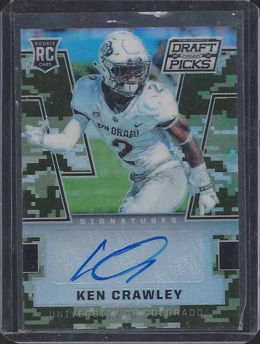 KEN CRAWLEY 2016 PANINI PRIZM CAMO PRIZMS COLORADO ROOKIE AUTO RC #D 112/199