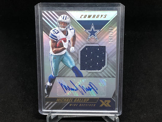 MICHAEL GALLUP 2018 PANINI XR JERSEY AUTO RC #D 169/199