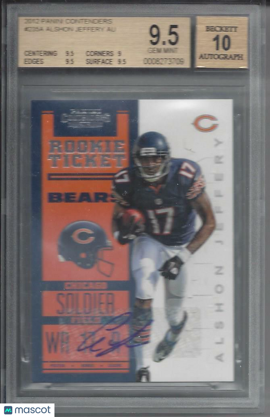 ALSHON JEFFERY 2012 CONTENDERS ROOKIE TICKET BEARS TRUE RC AUTO #235 BGS 9.5 10