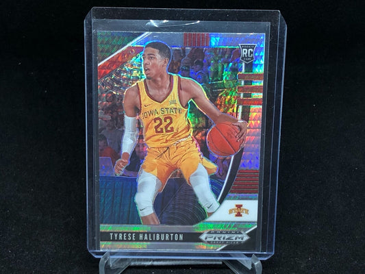 TYRESE HALIBURTON 2020-21 PANINI PRIZM SILVER HYPER PRIZM RC # 50