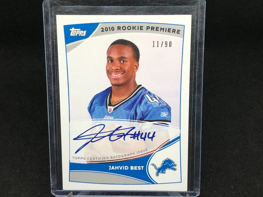 JAHVID BEST 2010 TOPPS ROOKIE PREMIERE ON CARD AUTO RC #D 11/90