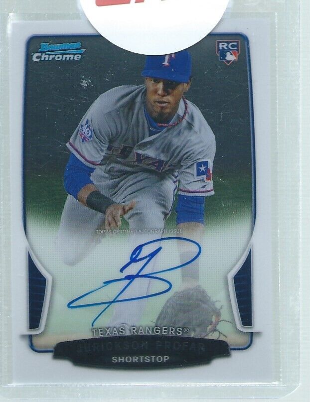 JURICKSON PROFAR 2013 BOWMAN CHROME ON CARD AUTO ROOKIE RC