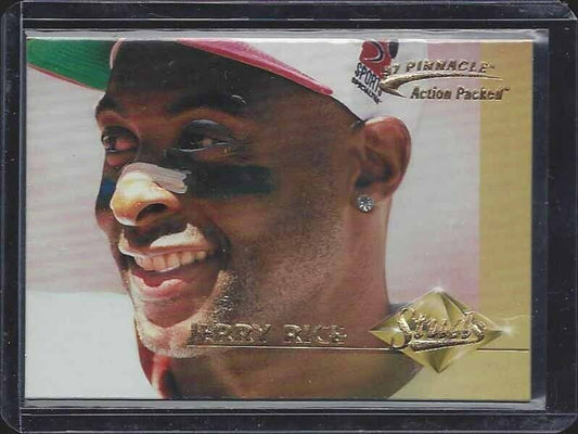 JERRY RICE 1997 ACTION PACKED STUDS PROMO DIAMOND STUD GEM RARE!! #4