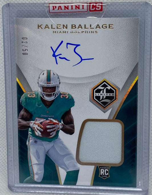 KALEN BALLAGE 2018 PANINI LIMITED GOLD RPA PATCH JERSEY ON CARD AUTO RC #D 2/50