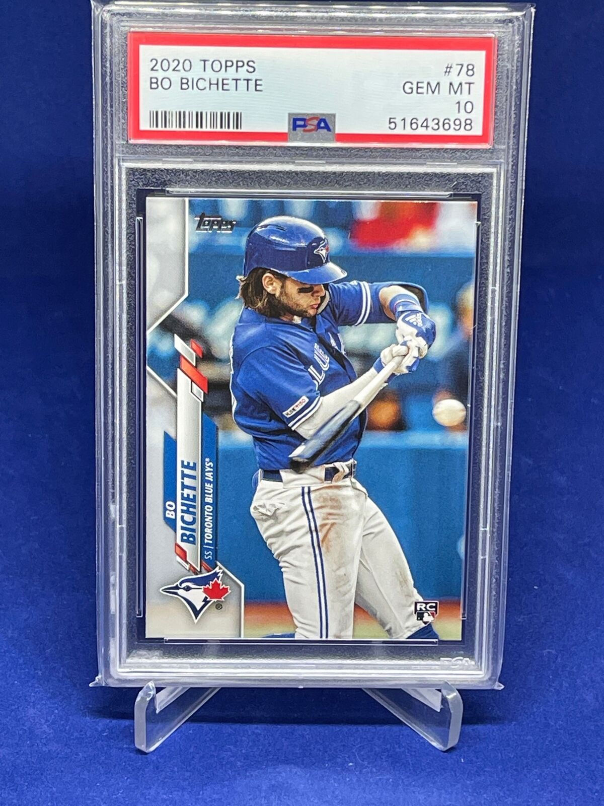 BO BICHETTE 2020 TOPPS ROOKIE PHOTO VARIATION RC #78 PSA 10 GEM MINT