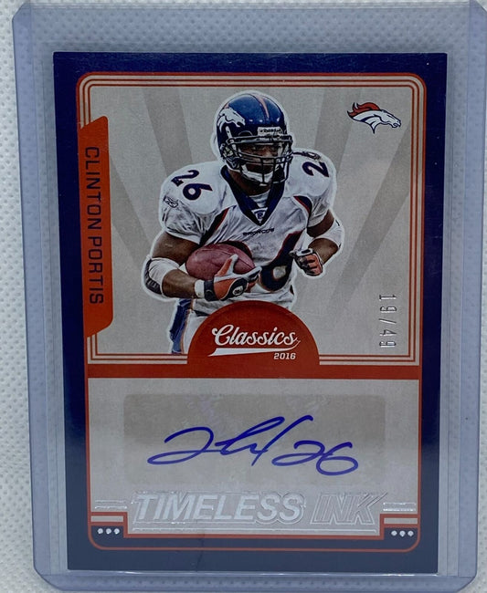 CLINTON PORTIS 2016 PANINI CLASSICS TIMELESS INK AUTO #D 19/49