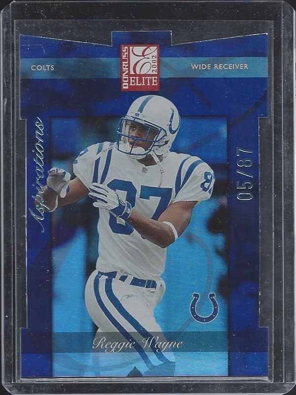 REGGIE WAYNE 2002 DONRUSS ELITE ASPIRATIONS BLUE DIE CUT #D 5/87