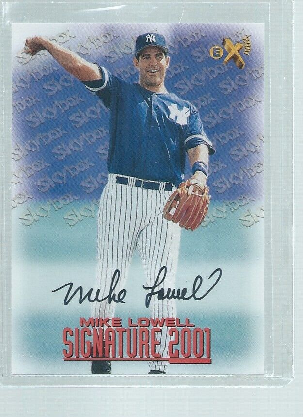 MIKE LOWELL 2001 SKYBOX EX E-X SIGNATURE ON CARD AUTO