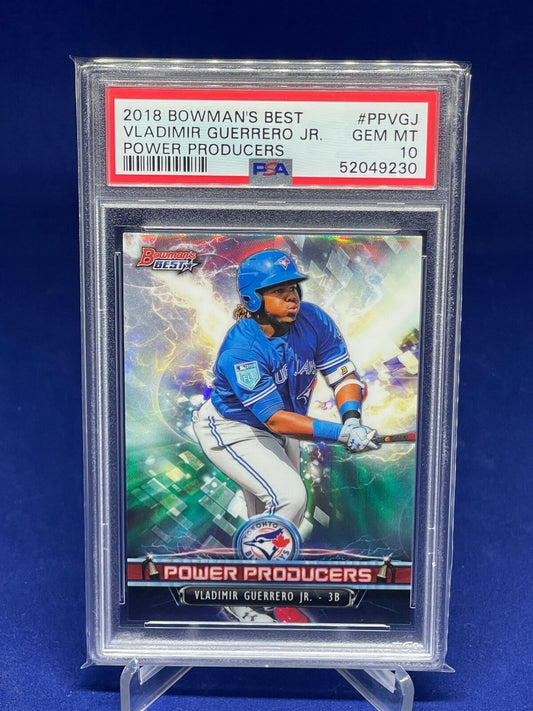 VLADIMIR GUERRERO JR 2018 BOWMANS BEST POWER PRODUCERS REFRACTOR PSA 10 GEM