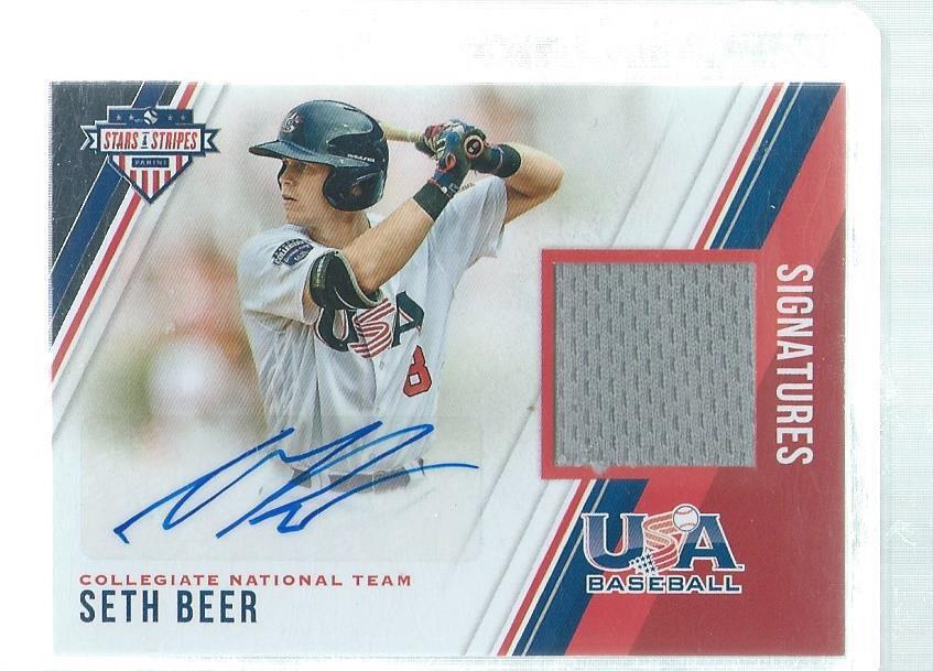 SETH BEER 2018 USA STARS & STRIPES JERSEY AUTO PROSPECT #D 93/299
