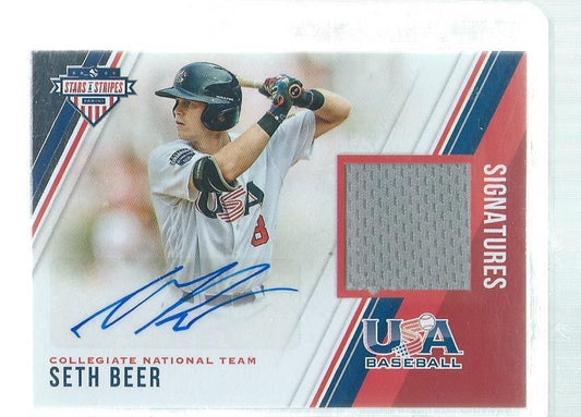 SETH BEER 2018 USA STARS & STRIPES JERSEY AUTO PROSPECT #D 93/299