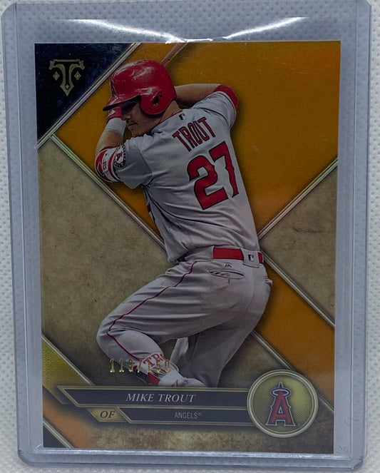 MIKE TROUT 2017 TOPPS TRIPLE THREADS AMBER ORANGE #D 119/150