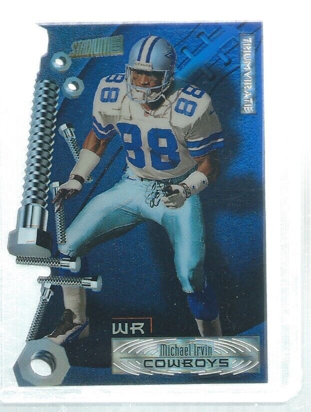 MICHAEL IRVIN 1997 TOPPS STADIUM CLUB TRIUMVERATE DIE CUT REFRACTOR
