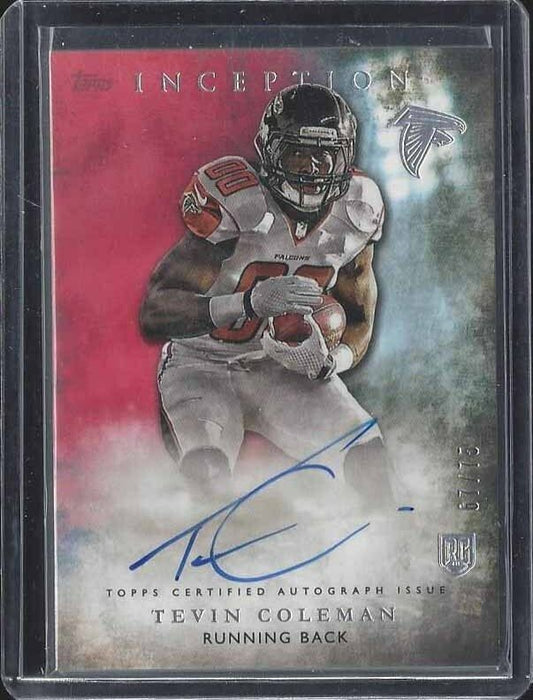 TEVIN COLEMAN 2015 TOPPS INCEPTION RED ON CARD FALCONS ROOKIE AUTO RC #D /75