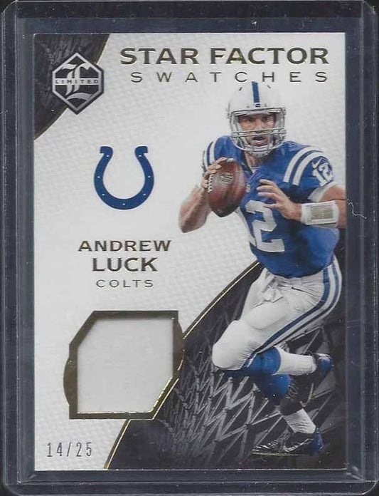 ANDREW LUCK 2016 LIMITED STAR FACTOR SWATCHES JERSEY PATCH #D 14/25