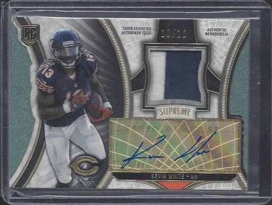 KEVIN WHITE 2015 TOPPS SUPREME GREEN RPA 2 COLOR ROOKIE PATCH AUTO RC #D 10/10