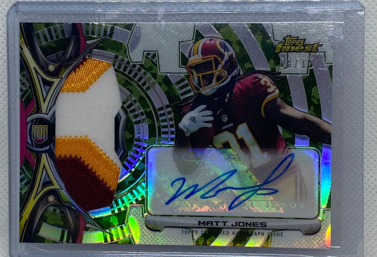 MATT JONES 2015 TOPPS FINEST CAMO REFRACTOR JUMBO PATCH AUTO RC #D 8/15